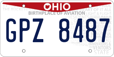 OH license plate GPZ8487