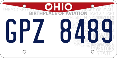 OH license plate GPZ8489