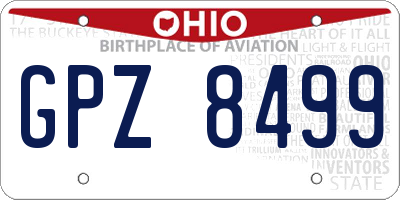 OH license plate GPZ8499