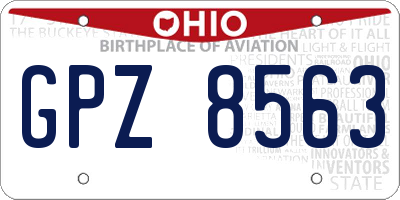 OH license plate GPZ8563