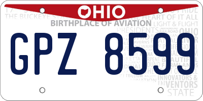 OH license plate GPZ8599