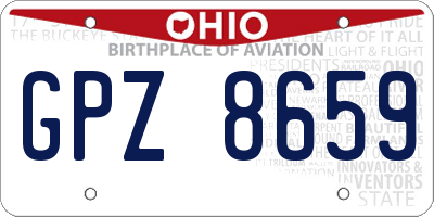 OH license plate GPZ8659