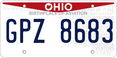OH license plate GPZ8683