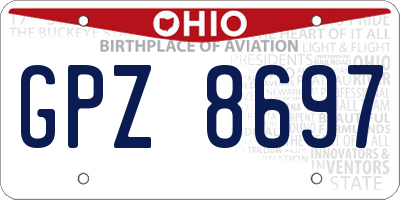 OH license plate GPZ8697