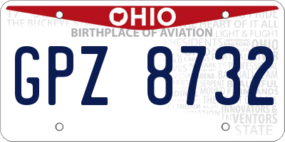 OH license plate GPZ8732