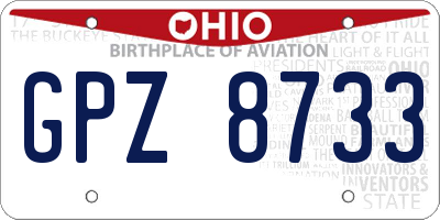 OH license plate GPZ8733