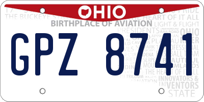 OH license plate GPZ8741