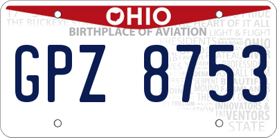 OH license plate GPZ8753