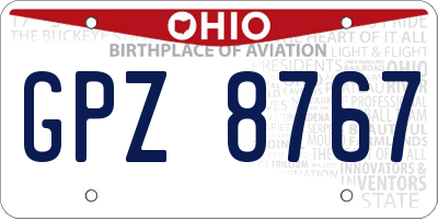 OH license plate GPZ8767