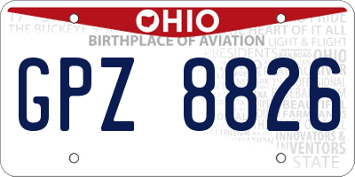 OH license plate GPZ8826