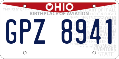 OH license plate GPZ8941
