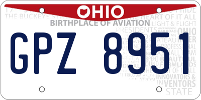 OH license plate GPZ8951