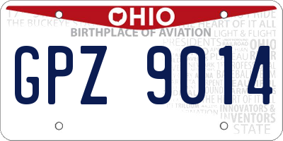 OH license plate GPZ9014