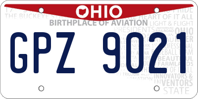 OH license plate GPZ9021