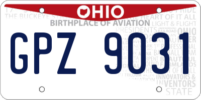 OH license plate GPZ9031