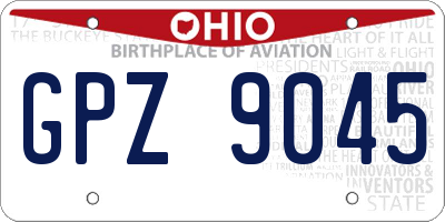 OH license plate GPZ9045