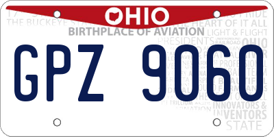 OH license plate GPZ9060