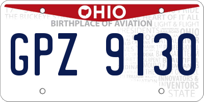 OH license plate GPZ9130