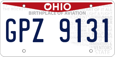 OH license plate GPZ9131
