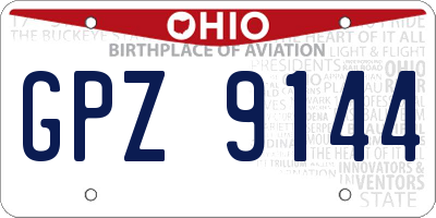 OH license plate GPZ9144