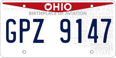 OH license plate GPZ9147