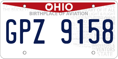 OH license plate GPZ9158
