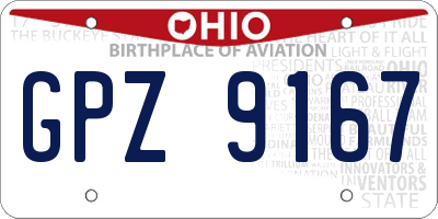 OH license plate GPZ9167