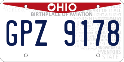 OH license plate GPZ9178
