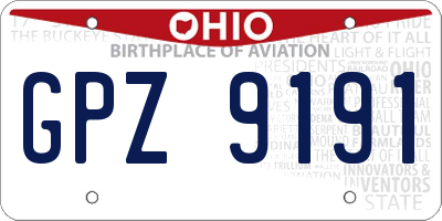OH license plate GPZ9191
