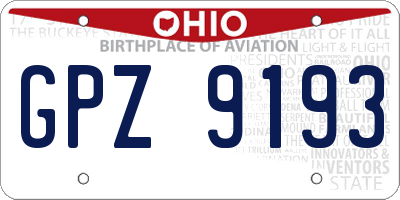 OH license plate GPZ9193