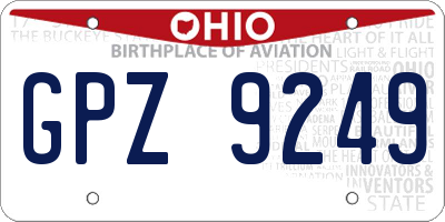 OH license plate GPZ9249