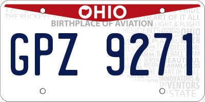 OH license plate GPZ9271