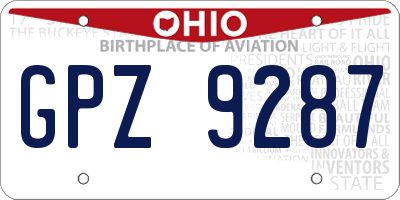 OH license plate GPZ9287