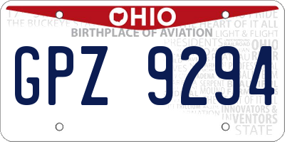 OH license plate GPZ9294