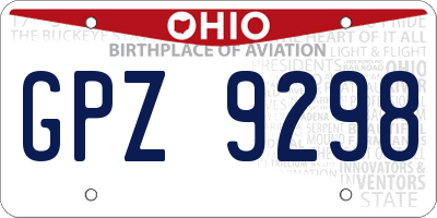 OH license plate GPZ9298