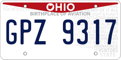 OH license plate GPZ9317