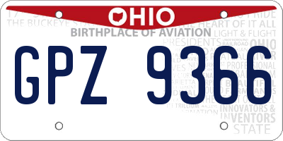 OH license plate GPZ9366