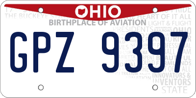OH license plate GPZ9397