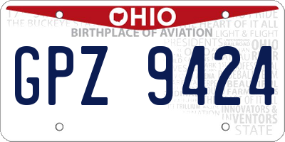 OH license plate GPZ9424