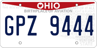 OH license plate GPZ9444