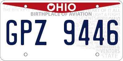 OH license plate GPZ9446