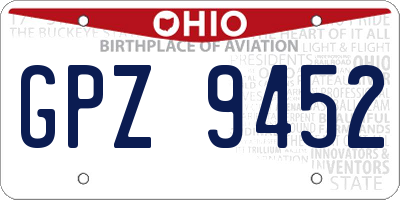 OH license plate GPZ9452