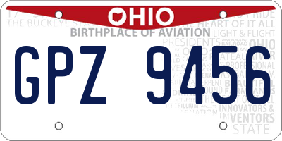 OH license plate GPZ9456