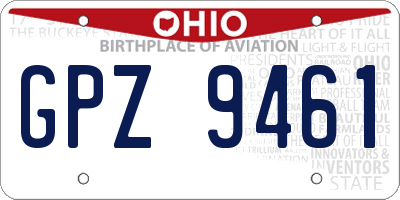 OH license plate GPZ9461