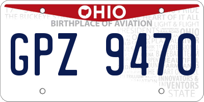 OH license plate GPZ9470