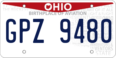 OH license plate GPZ9480