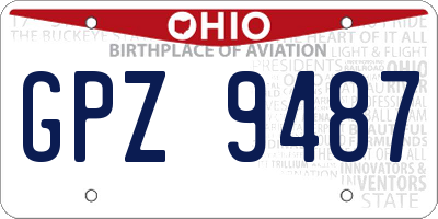 OH license plate GPZ9487