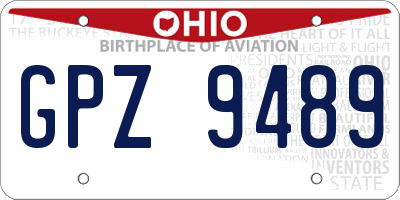OH license plate GPZ9489