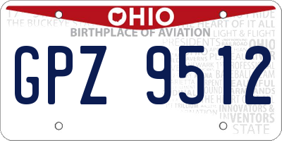 OH license plate GPZ9512