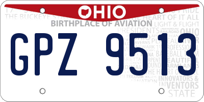 OH license plate GPZ9513